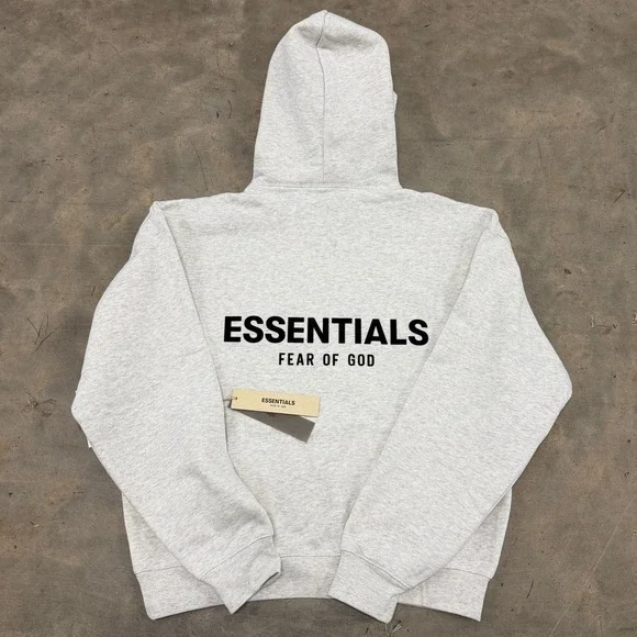 Fear of God Essentials SS22 'Light Oatmeal' Hoodie Size L - Picture 3 of 7